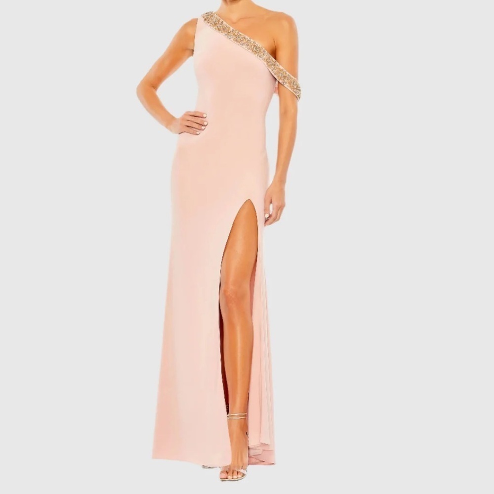 Mac Duggal Pink Formal with Gold Beading